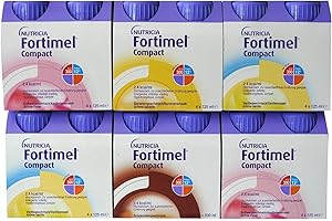 DANONE Fortimel Compact 6 x 4 x 125ml Mischkarton (Vanille, Waldfrucht, Erdbeer, Schoko, Banane, Aprikose) Nutricia