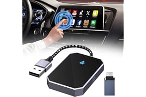 FINEFIZZ Android Auto Wireless Adapter, Wireless Android Auto Dongle, Plug & Play, Latency-Free, Connects Wired to Wireless via USB A/C, Fits 2015-2024 Model Years (Compatible with Android 11+)