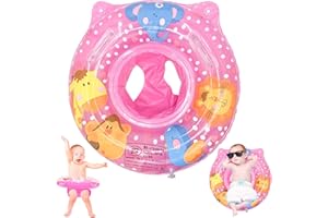 KEELYY Koło do pływania dla niemowląt, koło do pływania dla dzieci, nadmuchiwane koło do pływania, pomoc w pływaniu dla małych dzieci od 6 miesięcy do 36 miesięcy, różowe