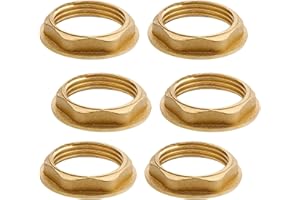 BEATIFIC 1 Zoll Flansch Sechskant Sicherungsmuttern, 6 Stück Flansch Innengewinde Messing Sechskantmutter, Wasserhahn Sanitär Fitting Mutter, für Badezimmer Waschbecken Sanitär Armaturen Zubehör
