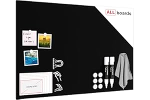 ‎ALLBOARDS ALLboards Metallische Magnettafel KREIDETAFEL SCHWARZ 90x60cm MetalBoards Memoboard für jede Art von Magneten Magnetpinnwand + Zubehör-Set