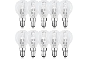 EASYIVY 10 Pezzi Lampadina E14 Golf 42W Dimmerabile, Trasparente Lampadine G45 E14 Bianco Caldo 2700K per Lampadari, Lampade da Tavolo, Lampade da Parete