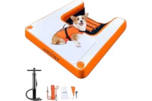 VOFiTNY Inflatable Pup Dog Floating Dock ramp Ladder for Pools Boat
