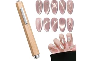 CANIPHA 3-in-1-Nagelmagnet mit Holzgriff, Katzenaugenmagnet, vielseitiges Magnetwerkzeug für Nägel, Magnet für Katzenaugen-Gellack, Nagelmagnete geeignet für Nailart, Magnet für Nagellack