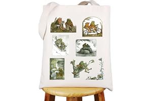 WZMPA Bolsa de mano con temática de rana y sapo Cottagecore estética, regalo para amantes de las ranas, bolsa de comestibles para fanáticos de los libros de cuentos