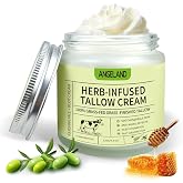 Beef Tallow for Skin, Beef Tallow Cream 120g, Organic Honey Tallow, 100% Grass Fed Beef Tallow, Deep Hydration for Face and B