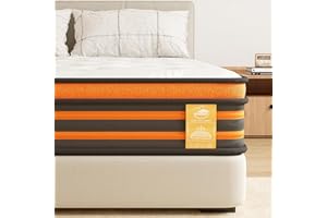 SCEPKN 4FT6 Double Mattress, 9-Zone Gel Memory Foam, 10 Inch Pocket Sprung Hybrid Orthopedic Mattress Breathable Soft Fabric for Pressure Relief and Motion Isolation,135x190x25cm