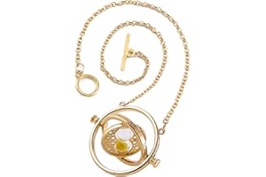 CHARFIA Collana Harry Potter, Collana Giratempo Timeturner Pendente in Lega e Vetro di buona qualità per Bambini e Adulti