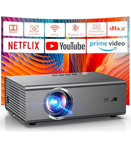 MT-VIKI 4K Smart Beamer DLP Projektor Unterstützt 320 ANSI Autofokus Auto-Trapez Hindernisvermeidung Full HD 1080P Auflösung Mit 360°Drehbarem Ständer