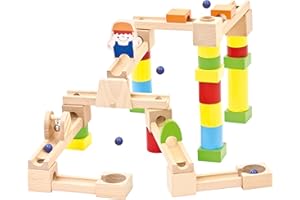 Bino & Mertens- Pista de Bolas 40 Piezas, Multicolor (Mertens GmbH 82071)