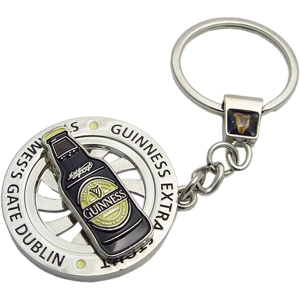 Guinness Spinner Keychain - Drehbare Scheibe, Metall, Sammlerstück