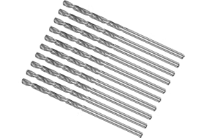 CoCud Micro Taladro Brocas 2.35mm Diámetro Barrena 56mm Longitud Total 6542 Acero Alta Velocidad Totalmente Rectificadas Barrena Espiral (para Cobre Metal Madera) 10Uds