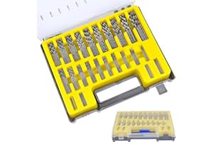 QLOUNI Kit de 150Pcs Forets Hélicoïdaux Forets HSS Titanium Micro Drill Micro Mèche Set Outils 0.4mm-3.2mm pour Bois, Métal, Plastique, Bijoux