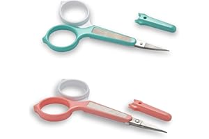 PAFASON Stainless Steel Curved and Straight Eyebrow Grooming Scissors Set with Protective Cover for Trimming Eyelash Eyebrow