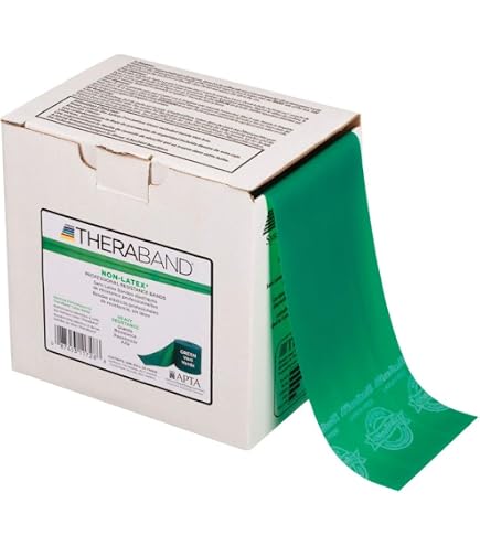 THERABAND Set di fasce di resistenza, fascia elastica professionale senza lattice per esercizi della parte superiore e inferiore del corpo, allenamento della forza, terapia, pilates, riabilitazione