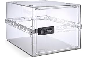 Lockabox One™ | Premium Lockable Storage Box (10L) | Combination Lock Box for Food, Medicine & Home Safety | Made In Britain | External Size 31 x 21 x 17 cm (Crystal)