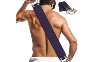 AYBUY Szczotka do kąpieli pleców, szorowanie pleców, złuszczająca się myjka do masażu w łazience, dwustronna szorowanie pleców do złuszczania, czysta (głęboki fiolet)