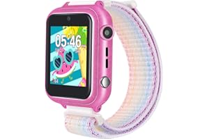 Retysaz Children's Smartwatch Games, Phone for Girls and Boys (Pink-A1)
