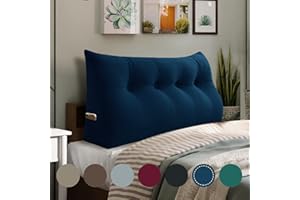 ‎RUCENER Rucener Großen Dreieckigen Kissen Hohen Rückenlehne Kissen Hohen Rückenlehne Kissen Rückenlehne für Bett Perfekt AlsKissen Zum Fernsehen und Lesen Gibt Es in Vielen Größen Tiefes Blau 120CM