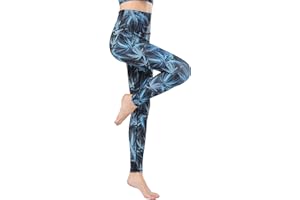 FLYILY Donna Sportivi Leggins con Motivi Anticellulite Allenamento Alta Vita Pantaloni da Yoga