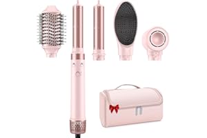 ‎MESCOMB MESCOMB 5 in 1 Dual Voltage Hair Styler Ionen Föhn & Airstyler Set mit Aufsätzen, Schnelltrocknend,Lockenstab,Glätten, Volumen, Ohne Hitzeschäden | 100–240V für weltweite Reisen mit Reisetasche
