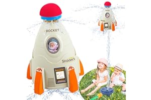 TUTUKYLE Wasserrakete Sprinkler-Water Rocket Sprinkler Garden Toy Kinder Outdoor Wassersprinkler Raketenform Wasserspielzeug Rasensprenger Rotierender Sprinkler Witziges Wasserspiel Draußen für Kinder Geschenk
