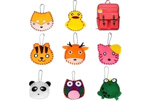 Cozevdnt 8Pcs Felt Sewing Craft Kit, Animals Fun Crafts Educational Sewing Kit, Kids Fun Sewing DIY Craft Ornaments, for Beginner Children Kids Boys and Girls