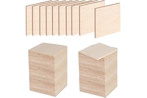FINDIR 50pcs Feuilles de Bois de Balsa 50x50x3mm Carré en Bois Tranches Plaque Carré Bois Etiquette pour DIY Modèle Artisanal Bricolage Décoration de Noël Maquettisme