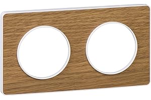 Schneider Electric - Odace Touch, plaque Bois naturel liseré Blanc 2 postes horiz./vert. 71mm - S520804N