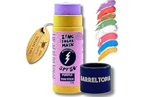 Barreltopia Surf Stick Solar Facial 50 + Zinc Crema Colores - Protector Solar Facial SPF 50 - Natural Waterproof Eco Sunscreen