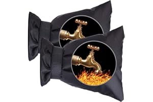 TOJUNE Housse pour Robinet Exterieur de Jardi Couvercle Protecteur, Housse de Protection Imperméable pour la Protection Contre Le Gel en Hiver, Réutilisable Antigel/Neige/Pluie/Gel (2 Pièce Noir)