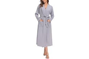 Sopesil Women Dressing Gown Waffle Full-Length Robe Lightweight Luxury Bathrobes Soft Loungewear Sleepwear Spa and Hotel for All Year S-XXL