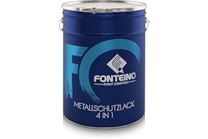 Fonteino Metallschutzlack 3in1 Metallfarbe Grundierung Rostschutzfarbe Decklack - Lichtgrau 2,5L