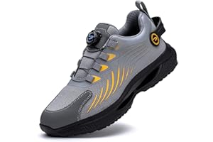 Gugifcto Sicherheitsschuhe Arbeitsschuhe Herren Damen Leicht Sportlich Atmungsaktiv Schnellverschluss Stahlkappen Anti-Smashing Mode Schutzschuhe 36-48 EU