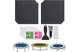 AIRBER 10Pcs Trampoline Patch Repair Kit, 4.1"X 4.1" Square On Patches Repair Trampoline Mat Tear Or Hole In A Trampoline Mat, Waterproof Multifunctional Trampoline Fixing KIt With Glue, Repair Trampoline Ma