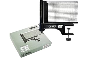 ‎GEWO GEWO CS Outdoor Table Tennis Net - Weatherproof Table Tennis Net for Outdoor Use - Robust Net Set Brackets and Handy Height Adjustment Screw - Easy to Assemble, Sturdy Black Yarn