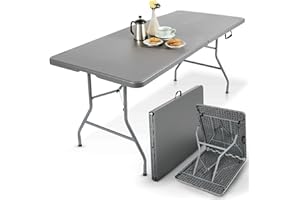 ‎AREBOS Arebos Buffettisch zusammenklappbar 182 x 74 x 74 cm Wetterfest Gartentisch Partytisch Klapptisch für Garten Terrasse und Balkon | 8 Personen | Campingtisch mit Tragegriff | Anthrazit