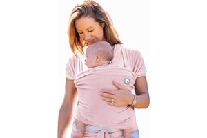 Baby Sling Wrap with Large Front Pocket - Naturally Soft Baby Wrap Carrier - Cotton Baby Sling Carrier from Birth - Baby Sling Newborn to Toddler Carrier - The Pocket Wrap™ by Trekki (Pink)