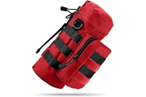 MEQI MOLLE Wasserflaschenhalter für Rucksack, taktischer Flaschenhalter für Reisen, Wandern, Radfahren, mit Metallhaken