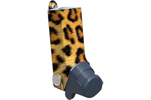 The Inhaler Tailor Cover for Easi-Breathe Inhalers in Over 30 Designs – Vegan Leather Case for Kids and Adults – Handmade in England (Leopard Print)
