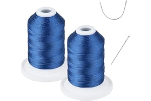 Resistente a los rayos UV – Simthread 100% poliéster hilo unido Tex 69 (12 wt) – 250 yardas x 2 carretes NP-AZUL