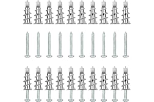 Nadisean 80 Pezzi Tasselli per Cartongesso con Viti Autoperforanti, Metallo e Fibra di Gesso - Fissaggi Autofilettanti