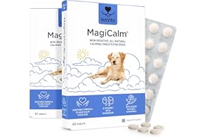 Vetvits MagiCalm For Dogs (60 Tablets) | For Naturally Calmer & Less Anxious Dogs | Gentle, Soothing Formulation | Magnesium, Chamomile & B Vitamins | Tasty Beef Flavoured (120 Tablets)