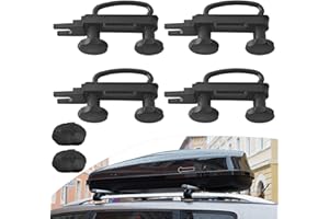 TOPJOWGA Set of 4 Roof Box Mounting U Brackets, Universal Car Van Mounting Fitting, U Screws Clamps Mounting Kit for Roof Boxes, Roof Box Bracket Installation Accessory Kit, Roof Box Brackets
