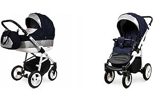 BabyLux® Bambini Passeggino Completo Set 2 in 1 - Alu Way - incl. Navicella, Canna - Carrozzina Neonati Sistema Combinato - Borsa fasciatoio, Copertura antipioggia, Zanzariera ecc.