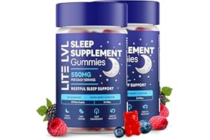 LITE LVL Twin Pack - 60 x 2 Sleep Supplement Gummies for Adults - Berry Bliss Flavoured Sleeping Gummies - Sleep Vitamins