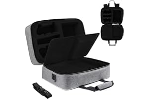 Nepagz Funda Transporte para PS5 Slim Versión, Compatible con Consola PS5 Slim Disc PS5/Edición Digital, Bolsa para Controlador/Juegos PS5, Auriculares para Juegos, Base de Consola y Accesorios, Gris