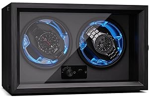 KLARSTEIN Remontoir de Montre pour Montres automatiques, Remontoir de Montre Automatique pour 1 Montre, Remontoir de Montre Automatique avec Porte en Acrylique, Remontoir de Montre Automatique