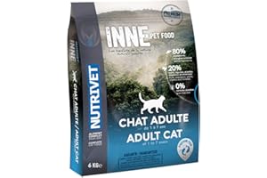 NUTRIVET - INNE Chat - Croquettes sans Céréales - Chat Adulte - Poisson - 80% d'ingrédients d'origine Animale - 6kg