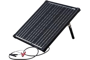 Technaxx 50W Solar Ladeset TX-214 - Monokristallines tragbares Solarpanel mit Laderegler inkl. LCD-Anzeige - Ideal für Garten, Camping, etc. lädt z.B. eine Auto- oder eine Wohnmobil-Batterie